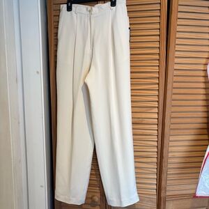 Women’s vintage 100% Silk Cream Pants Due Per Due NWT Elegant Career Office Sz 8